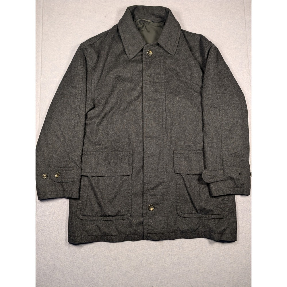 Vintage Bally Field Jacket Mens 48 Blackish Grey Regenschirmloden Wool Good